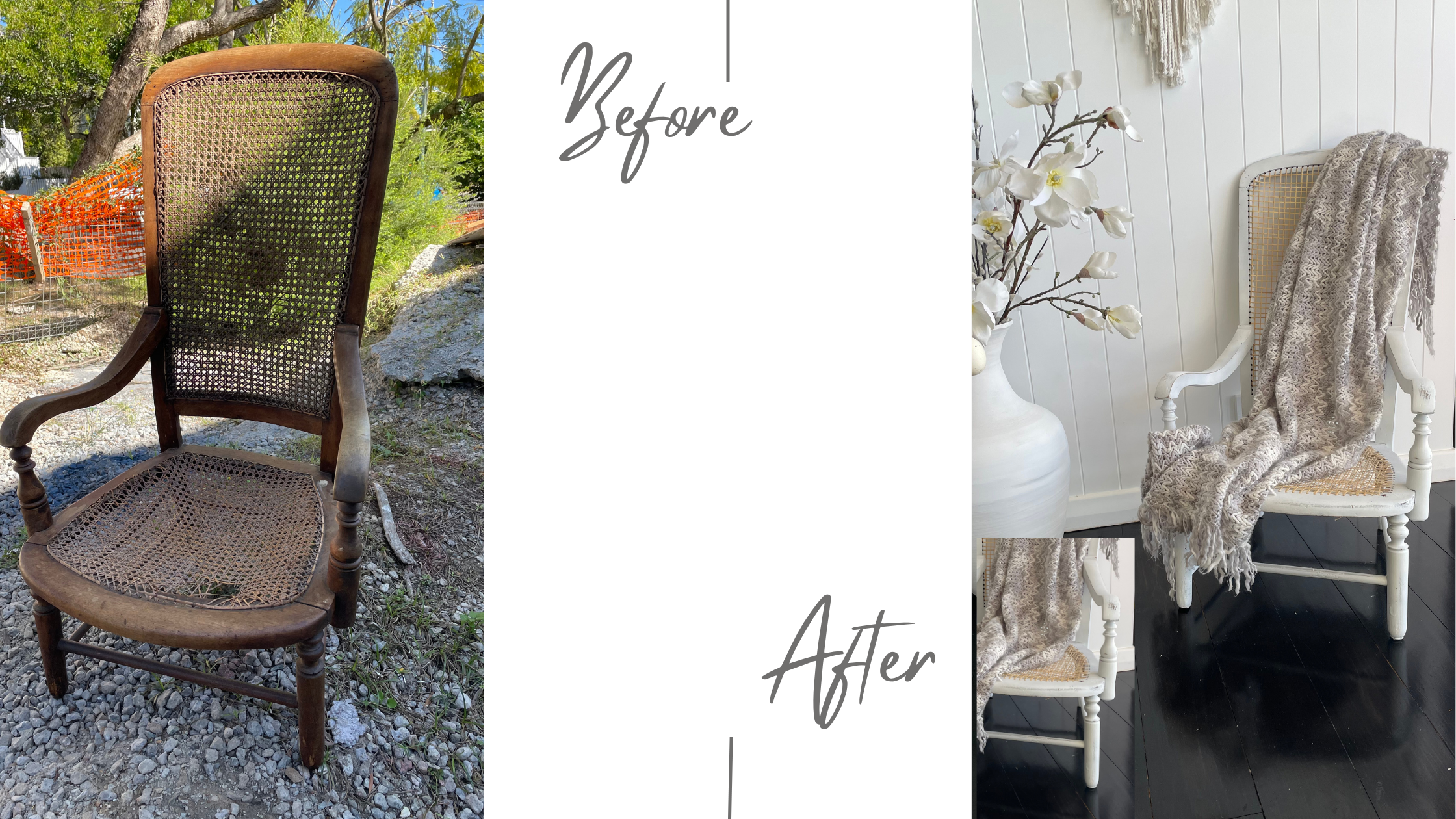 Antique chair before and after distressed furniture